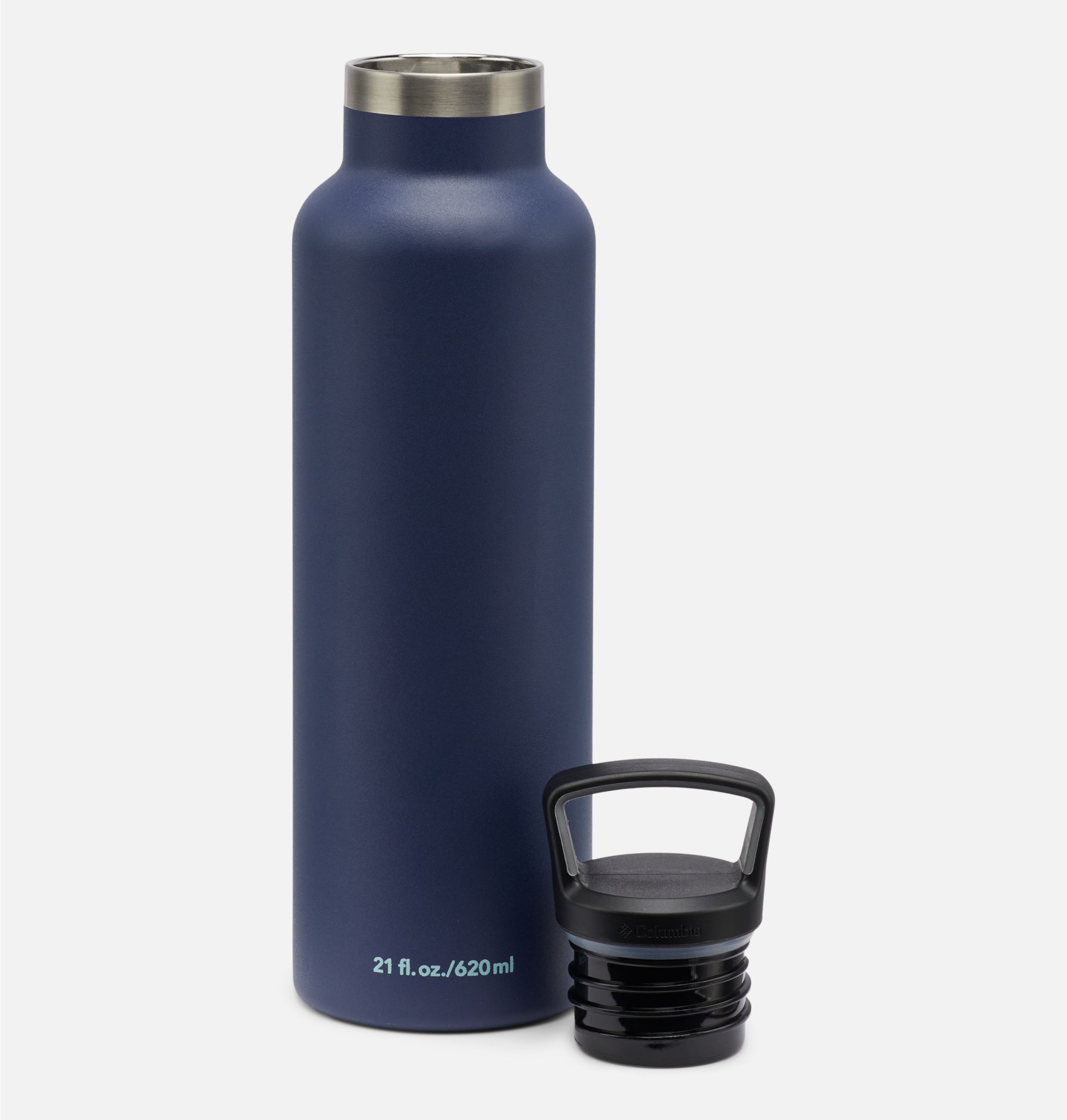 Evolve by Gaiam 20 oz Clear, Blue and Silver Stainless Steel Water Bottle  with Wide Mouth and Screw Cap - DroneUp Delivery