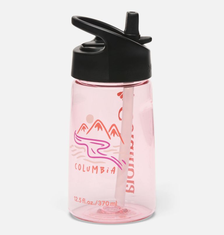 BPA-Free Straw-Top Bottle - 12 oz, Color: Satin Pink Weaving Waterscape, image 2