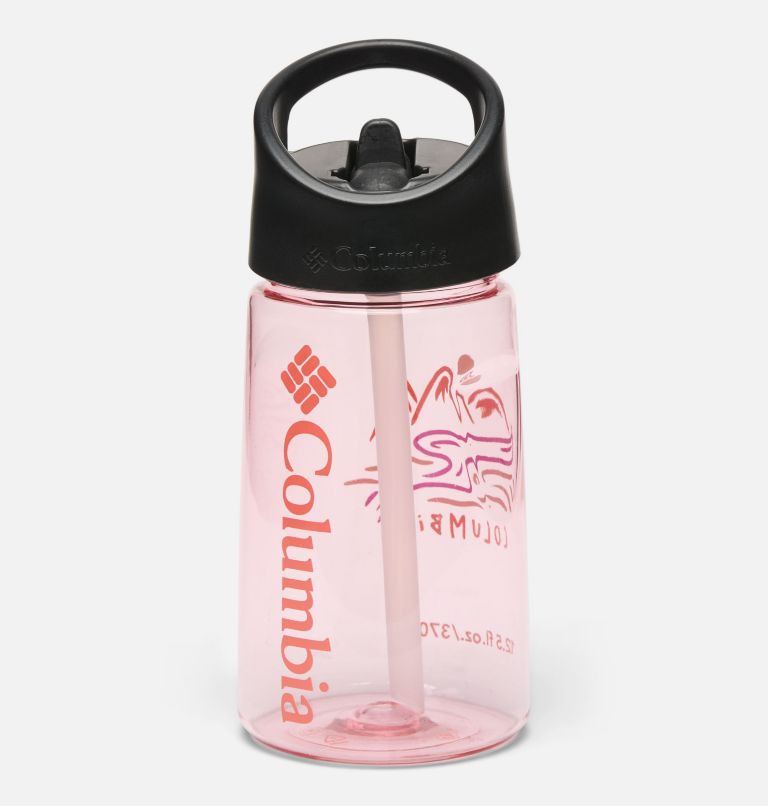 BPA-Free Straw-Top Bottle - 12 oz, Color: Satin Pink Weaving Waterscape, image 1
