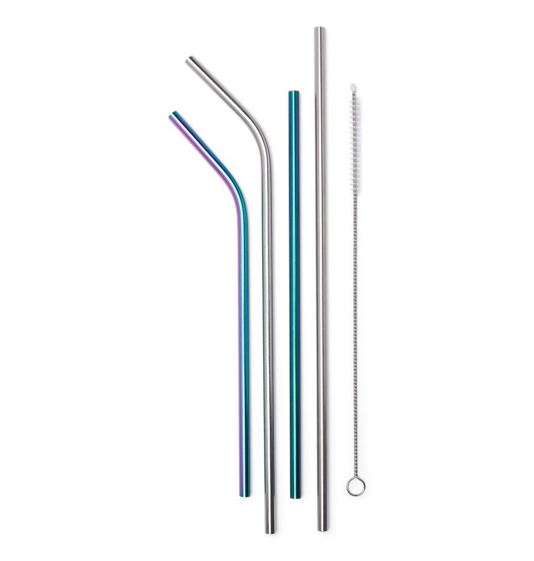 Thumbnail: Stainless Steel Straw Set | 029 | O/S, Color: Stainless/Multicolor, image 1