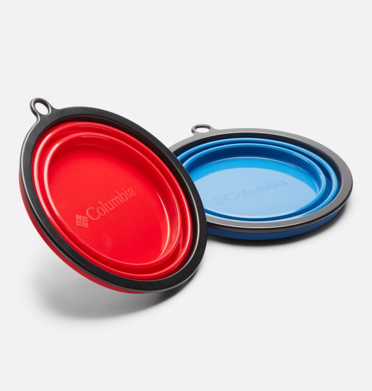 Thumbnail: Collapsable Silicone Bowl Set Of 2 | 437 | O/S, Color: Blue/Red, image 3