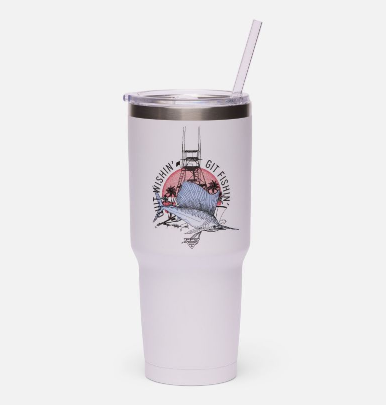 30 OZ SS VACUUM TUMBLER WITH STRAW | 101 | O/S, Color: White Sale Tower, image 1