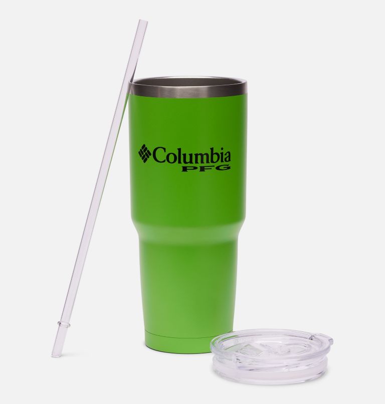 30 OZ SS VACUUM TUMBLER WITH STRAW | 378 | O/S, Color: Green Momba Groovy Grove, image 3