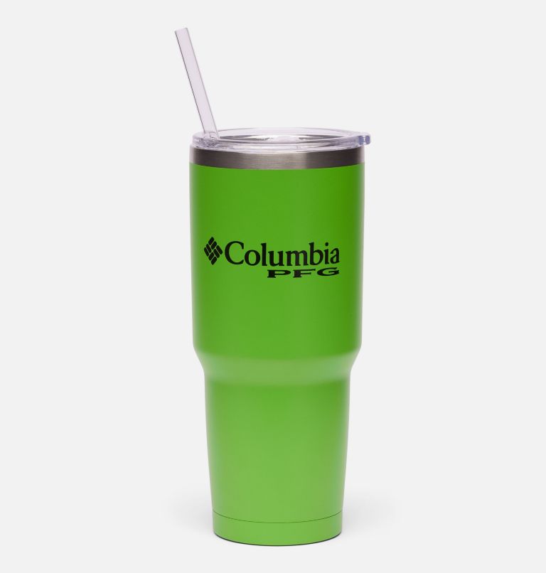 30 OZ SS VACUUM TUMBLER WITH STRAW | 378 | O/S, Color: Green Momba Groovy Grove, image 2