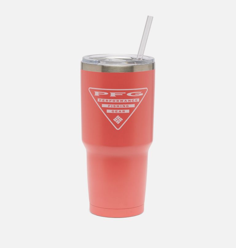 30 OZ SS VACUUM TUMBLER WITH STRAW | 804 | O/S, Color: Corange, image 1