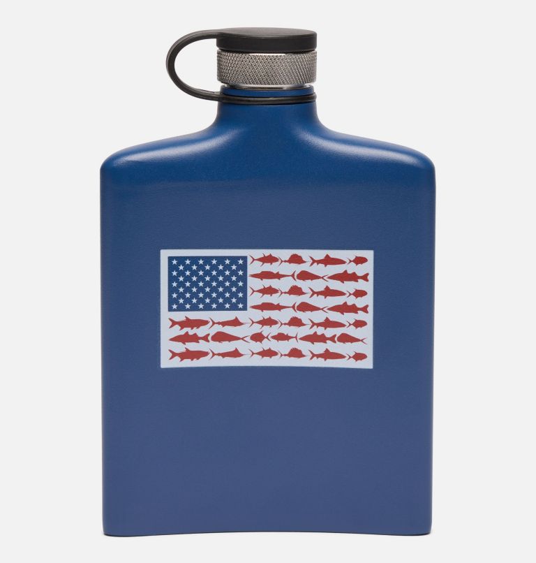 PFG Stainless Steel Flask - 8 oz, Color: Carbon Fish Flag, image 2