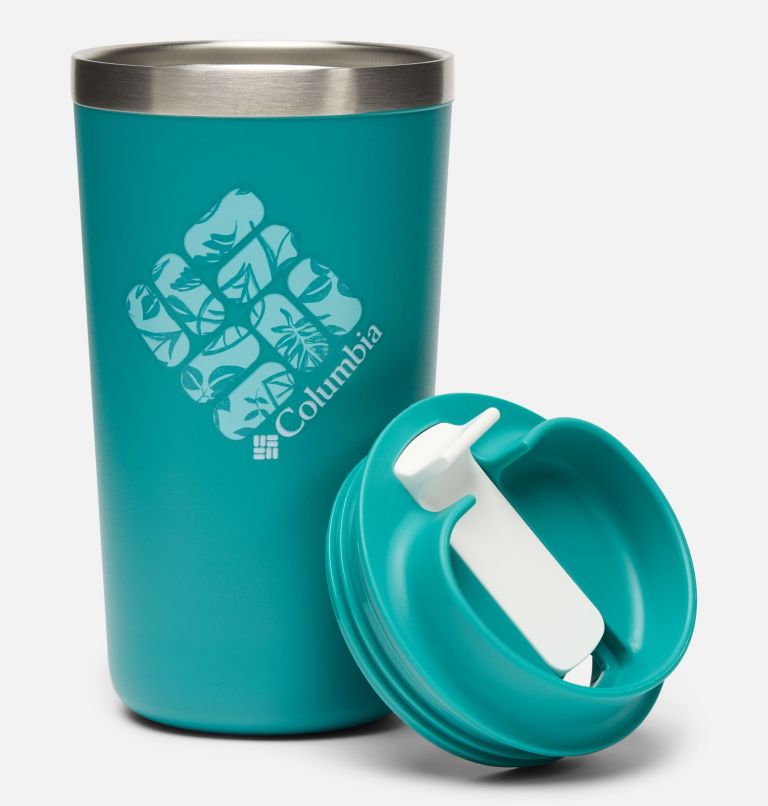 Stainless Steel Coffee Tumbler - 16 oz, Color: Teal Pasteled Tonel Spray Gem, image 3