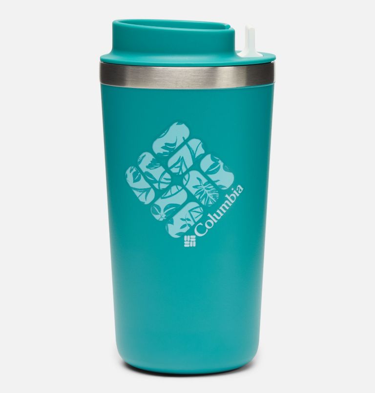Stainless Steel Coffee Tumbler - 16 oz, Color: Teal Pasteled Tonel Spray Gem, image 1
