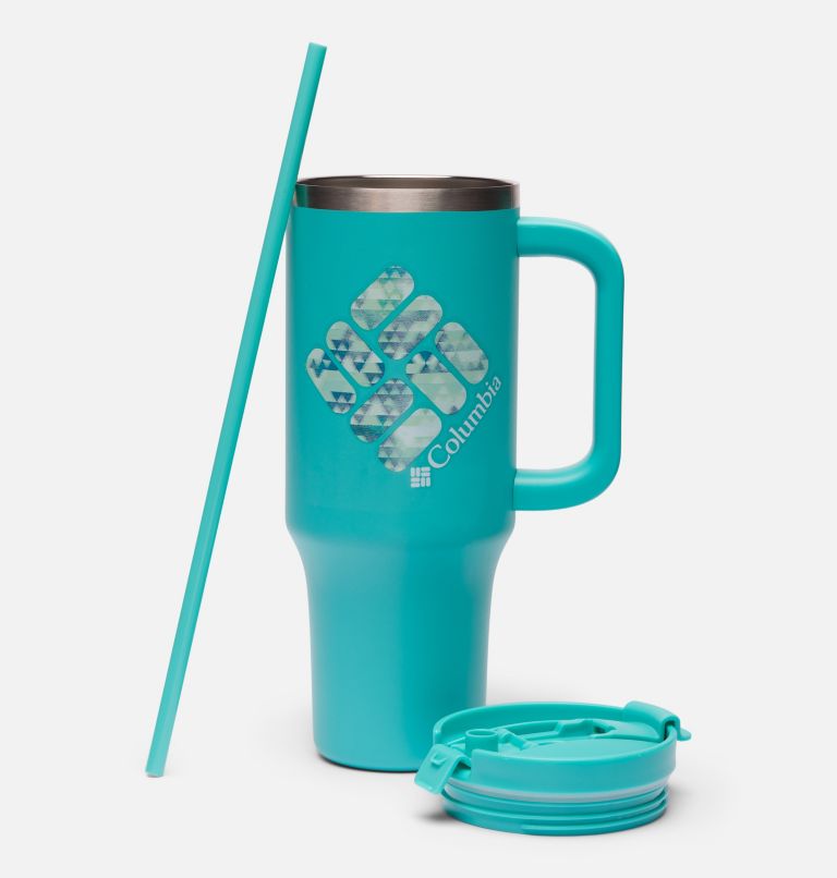 Stainless Steel Vacuum Tumbler With Handle - 40 oz, Color: BRIGHT AQUA WESTERIAN, image 2