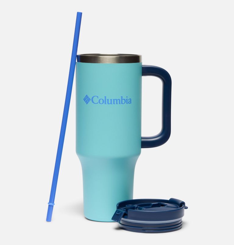Stainless Steel Vacuum Tumbler with Handle - 40 oz, Color: Aquamarine, image 3