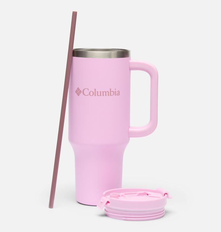 Stainless Steel Vacuum Tumbler with Handle - 40 oz, Color: Cosmo/Fig, image 2