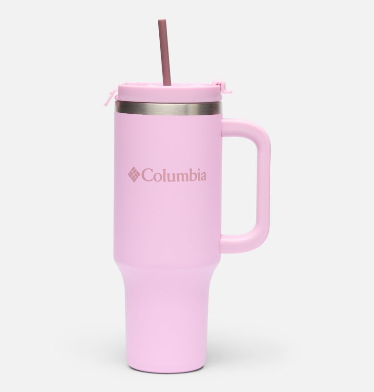 Stainless Steel Vacuum Tumbler with Handle - 40 oz, Color: Cosmo/Fig, image 1