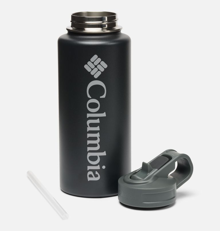 Stainless Steel Vacuum Bottle With Straw - 32 ounces, Color: Black, image 3