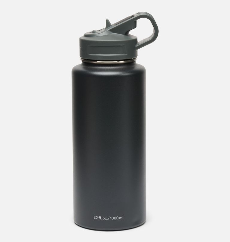 Stainless Steel Vacuum Bottle With Straw - 32 ounces, Color: Black, image 2