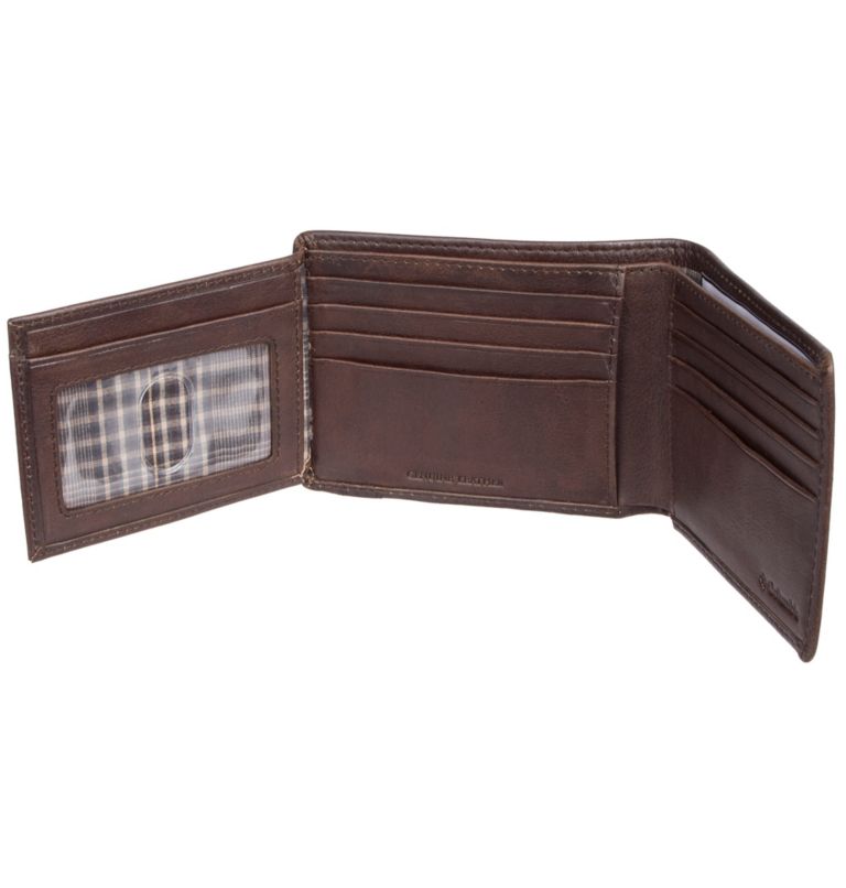 Men's Wallet RFID Pebbled Leather, Color: Brown, image 2
