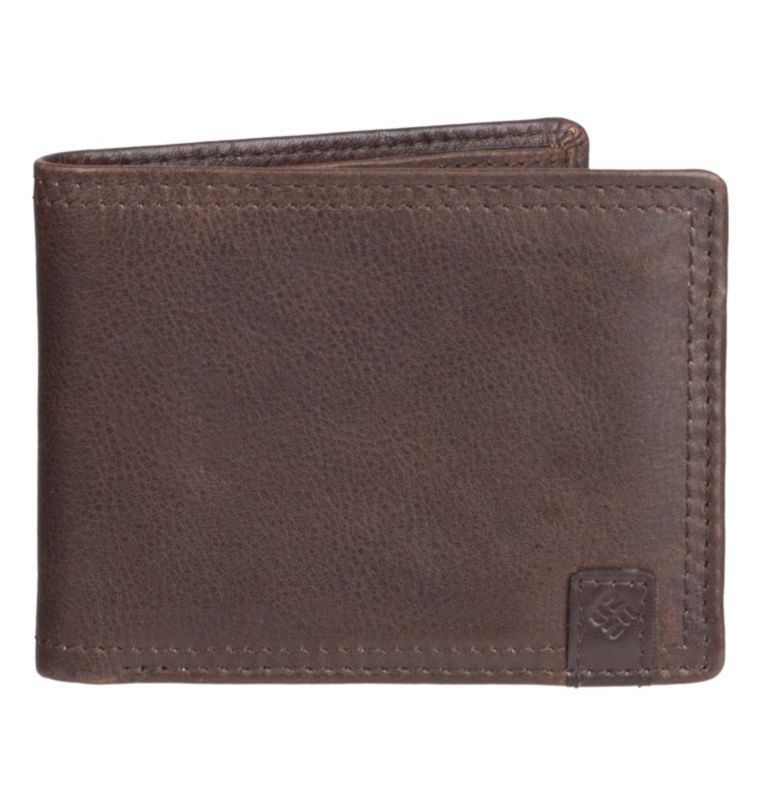 Thumbnail: Men's Wallet RFID Pebbled Leather, Color: Brown, image 1