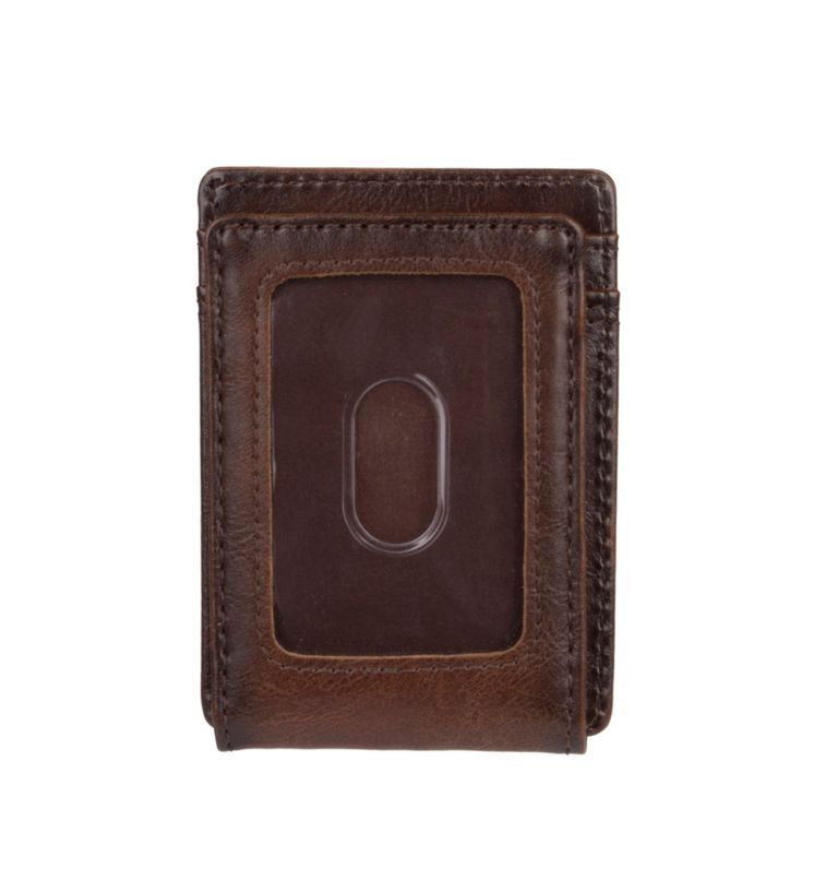 Men's RFID Magnetic Front Pocket Wallet, Color: BROWN, image 2