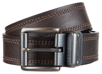 Checkered, Real Leather Brown Belt 1.5 inch/38mm, Sizes - S, M, L, XL (Interchangeable Buckle)