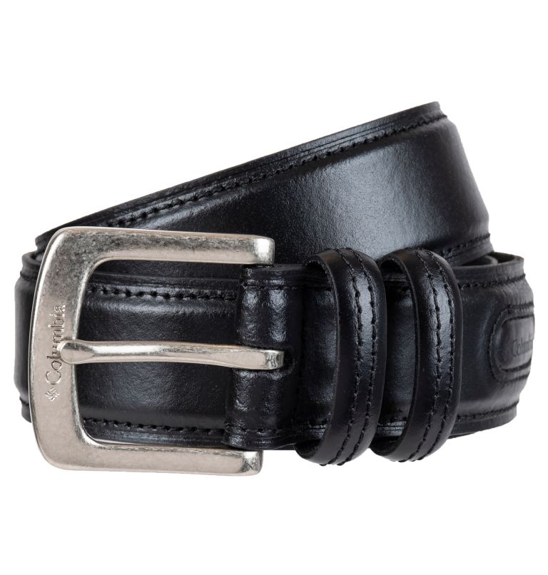 Columbia Men's Leather Double Loop Padded Belt - Black Small