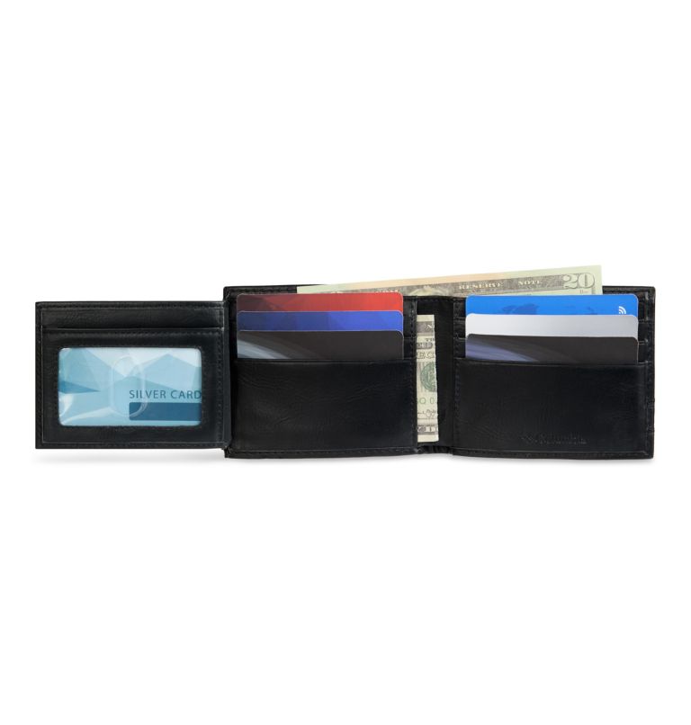 Men's Black Billfold Wallet With 2 Id Clear Windows