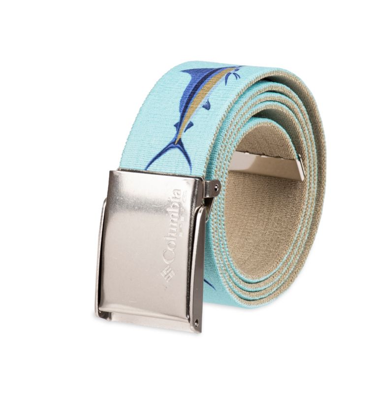 Men's Web Fish Belt, Color: GULF STREAM, image 4