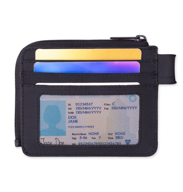 Half-Zip Wallet with Keychain, Color: Black, image 3