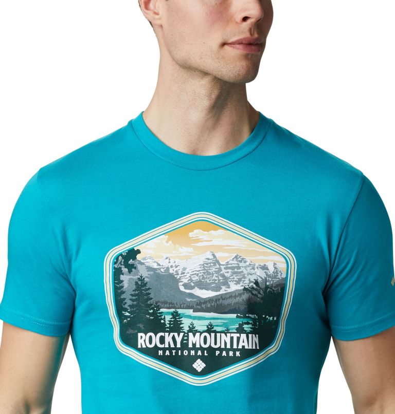 Thumbnail: Men's Pegasus Cotton T-Shirt, Color: Emerald Sea, image 4