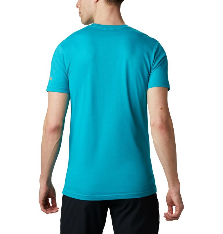 Thumbnail: Men's Tungsten Cotton T-Shirt, Color: Emerald Sea, image 2
