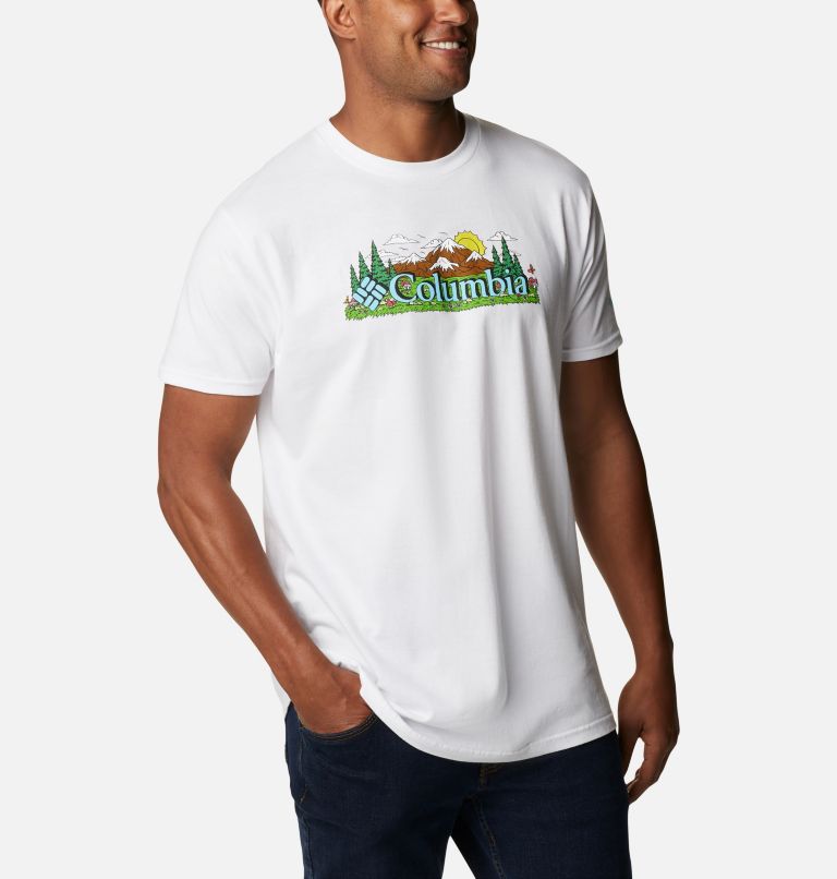 Thumbnail: Men's Happy Graphic T-Shirt, Color: White, image 5