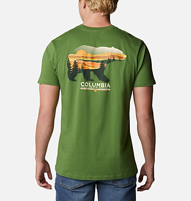 Columbia New Bison Star Mountain Short Sleeve Graphic T-Shirt Men's Medium Brown 