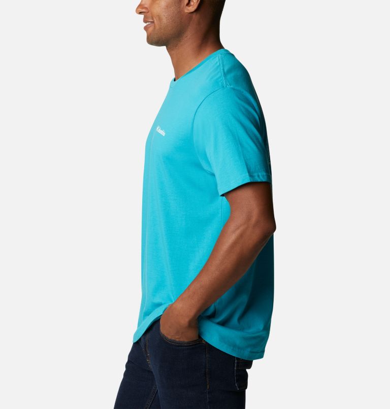 Thumbnail: Men's Mountain Graphic T-Shirt, Color: Emerald Sea, image 3