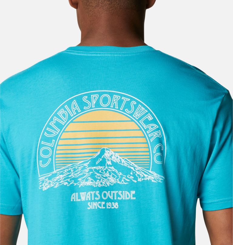 Thumbnail: Men's Mountain Graphic T-Shirt, Color: Emerald Sea, image 5