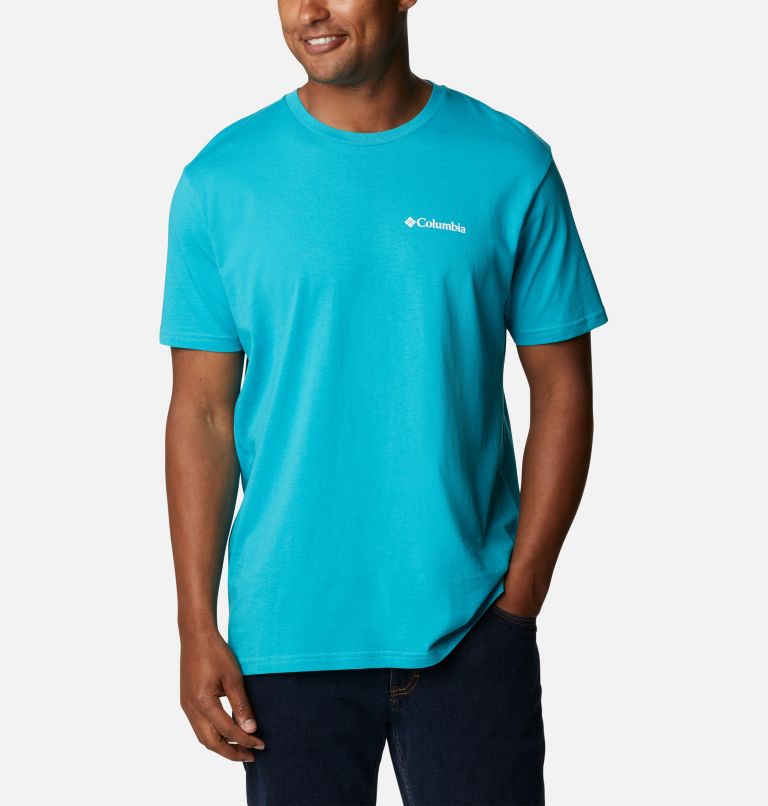 Men's Mountain Graphic T-Shirt, Color: Emerald Sea, image 2