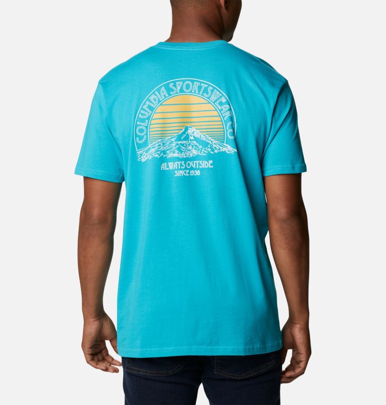 Thumbnail: Men's Mountain Graphic T-Shirt, Color: Emerald Sea, image 1