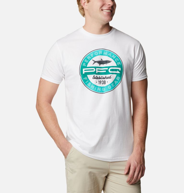 Thumbnail: Men's PFG Zinny Graphic T-Shirt, Color: White, image 5