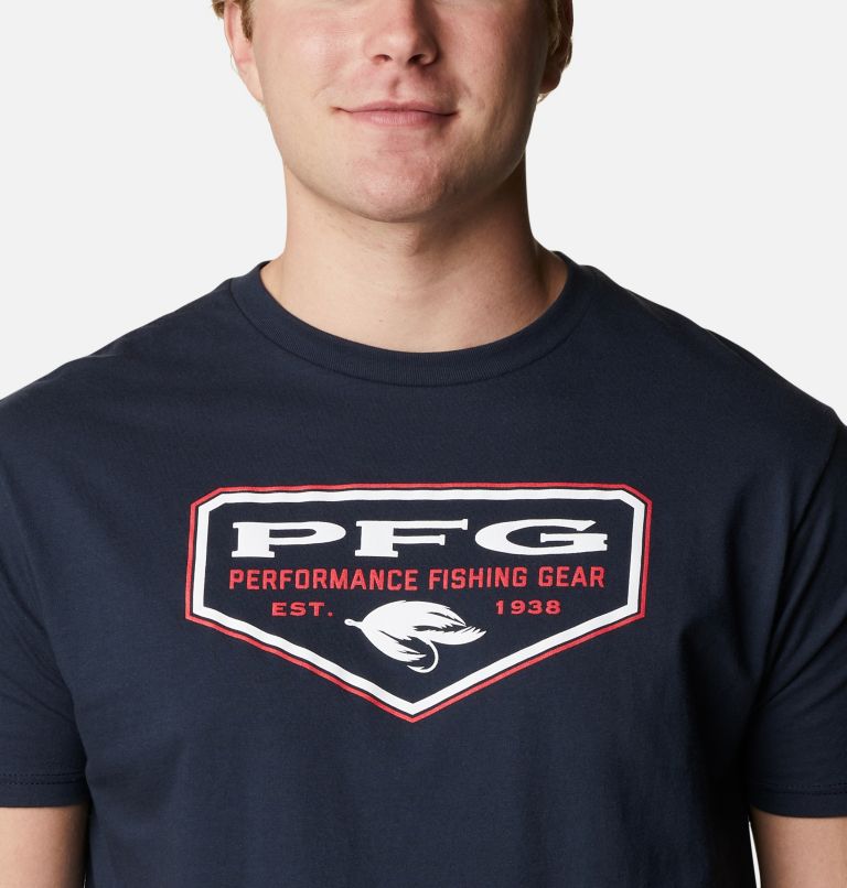 Thumbnail: Men's PFG Crisp Graphic T-Shirt, Color: Columbia Navy, image 4