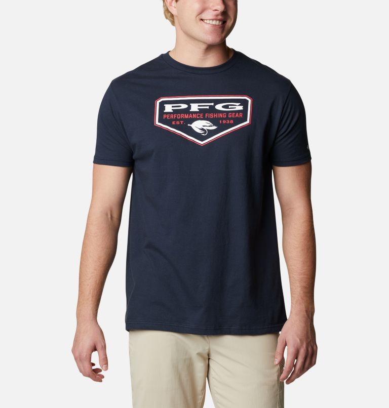 Men's PFG Crisp Graphic T-Shirt, Color: Columbia Navy, image 1