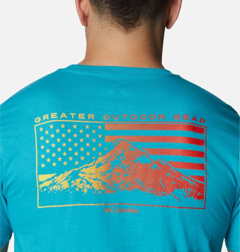 Thumbnail: Men's Permeate Graphic T-Shirt, Color: Emerald Sea, image 5