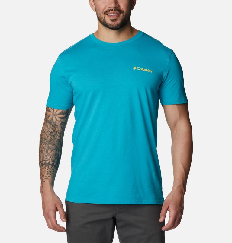Thumbnail: Men's Permeate Graphic T-Shirt, Color: Emerald Sea, image 2