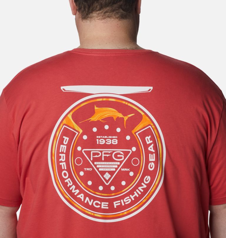 Thumbnail: Men's PFG Wheelie Graphic T-Shirt - Big, Color: Sunset Red, image 5