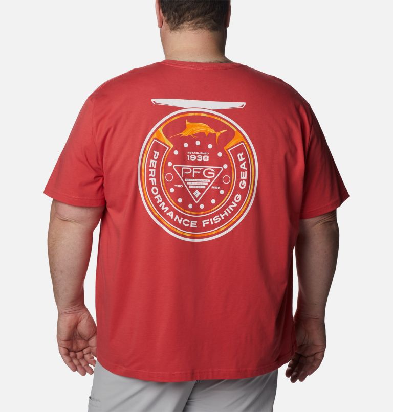 Thumbnail: Men's PFG Wheelie Graphic T-Shirt - Big, Color: Sunset Red, image 1
