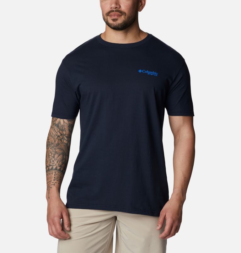 Thumbnail: Men's PFG Cast Graphic T-Shirt, Color: Columbia Navy, image 2