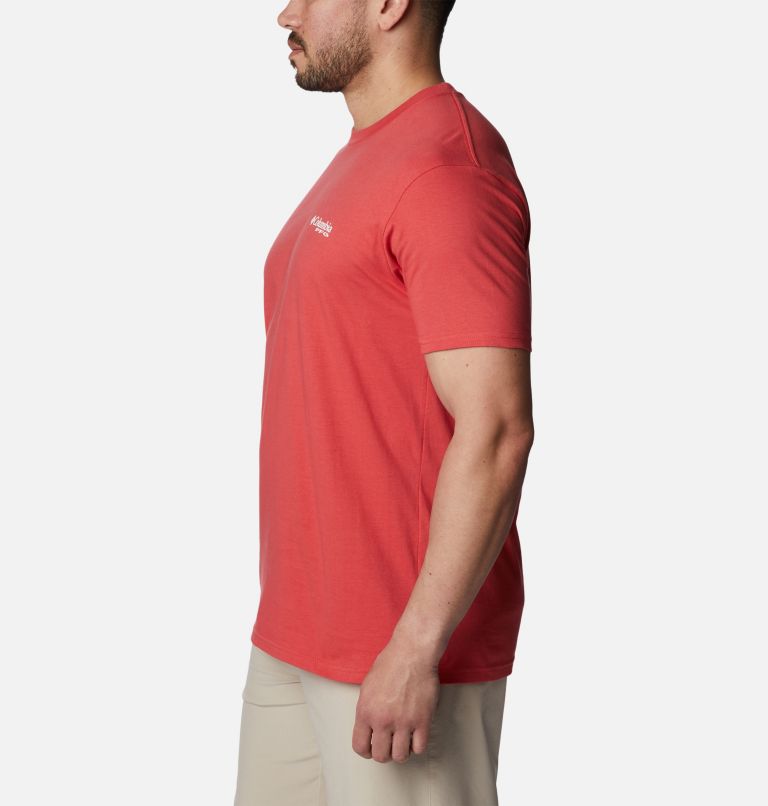 Thumbnail: Men's PFG Merlin Graphic T-Shirt, Color: Sunset Red, image 3