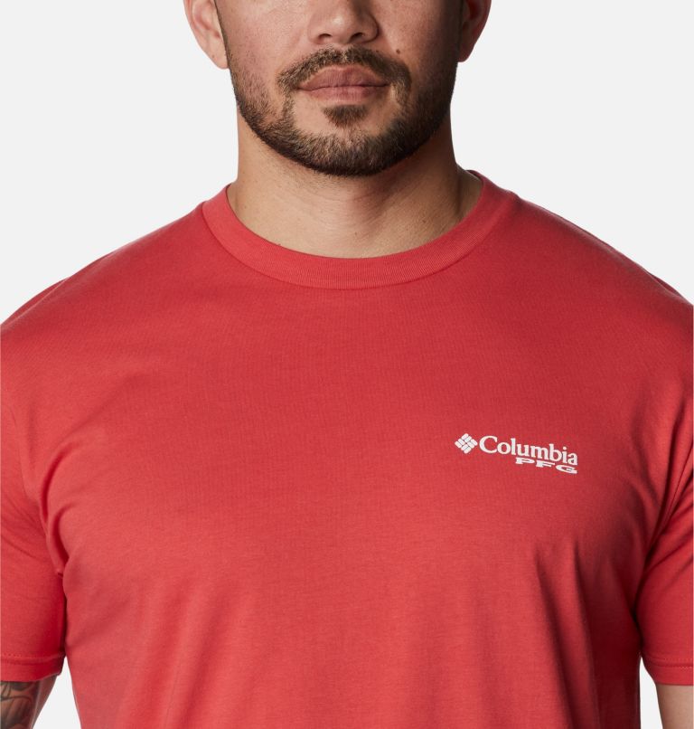 Thumbnail: Men's PFG Merlin Graphic T-Shirt, Color: Sunset Red, image 4