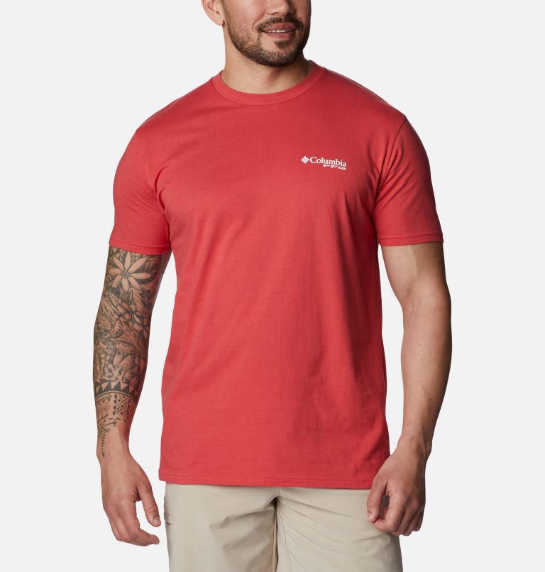 Men's PFG Merlin Graphic T-Shirt, Color: Sunset Red, image 2