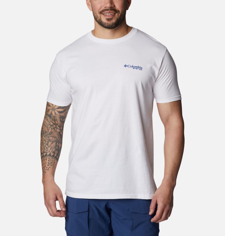 Thumbnail: Men's PFG Trefoil Graphic T-Shirt, Color: White, image 2