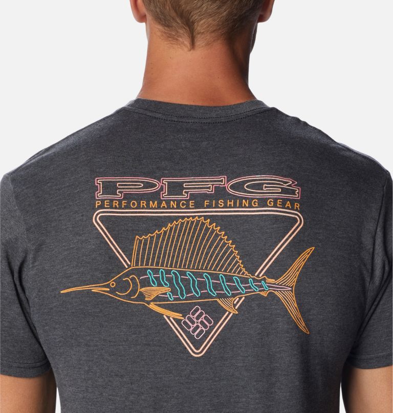 Thumbnail: Men's PFG Woodhull Graphic T-Shirt, Color: Charcoal Heather, image 5