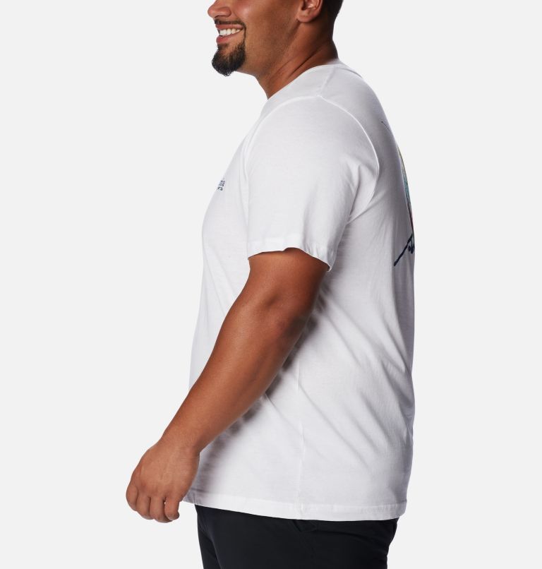 Thumbnail: Men's PFG Drop Shot Graphic T-Shirt - Big, Color: White, image 3