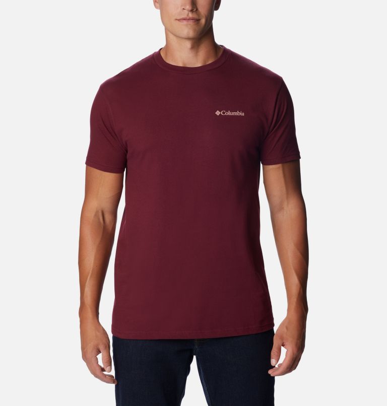 Men's Woodland T-Shirt, Color: Rich Wine, image 2