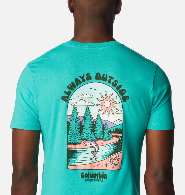 Men's Steelhead Graphic T-Shirt, Color: Bright Aqua, image 5